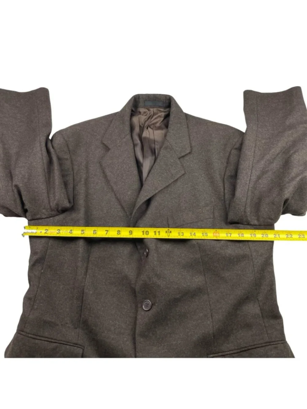 Marks & Spencer Men's Flannel Wool 3-Button Suit Brown • Italy • 42S | 34x29
